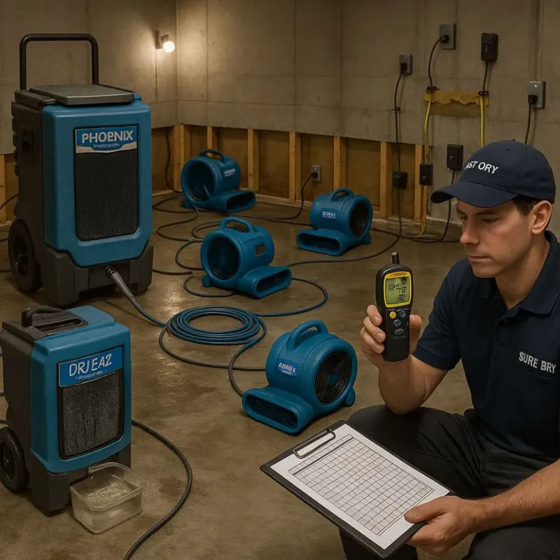 Structural Drying and Dehumidification process in Rayne, LA